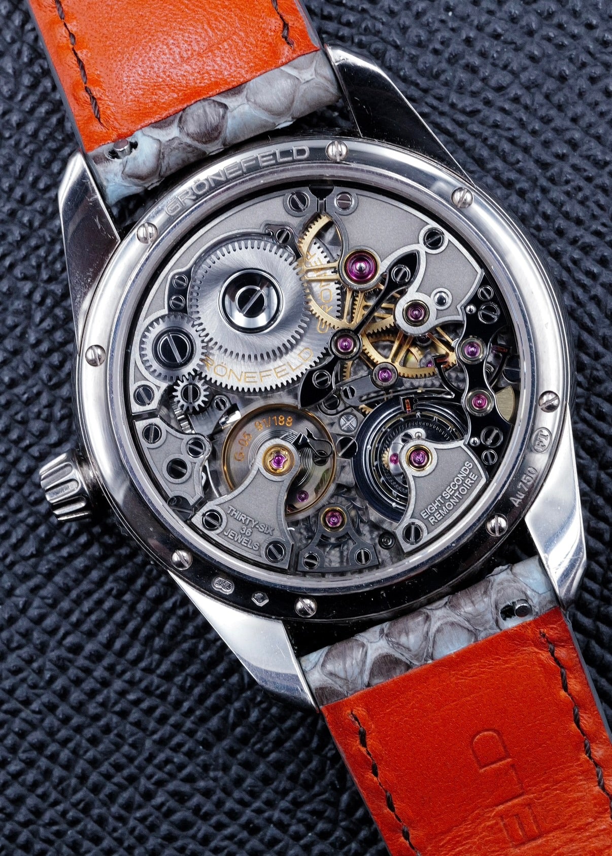 Grönefeld 1941 Remontoire with Bespoke Kari Voutilainen Guilloche Enamel Dial