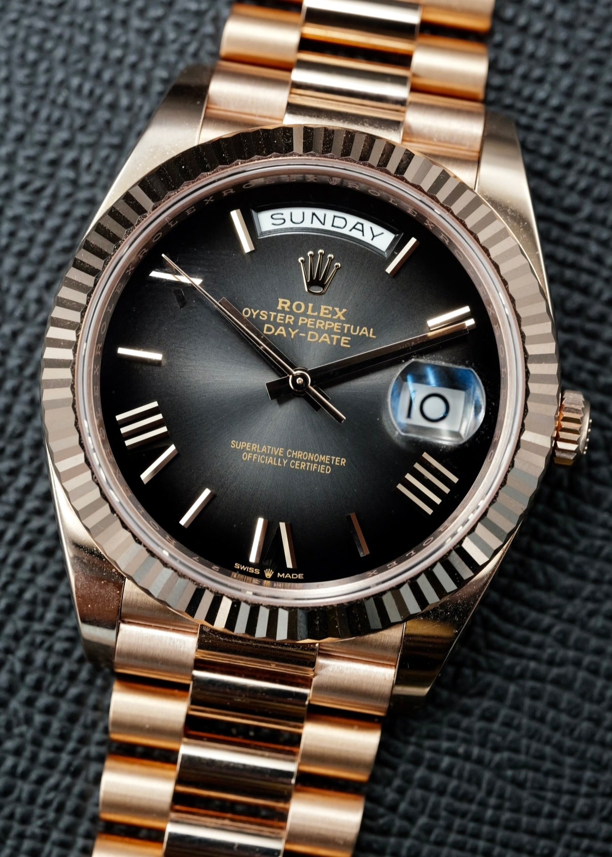 Rolex Day Date 40mm 228235 Rose Gold Smoke Ombre Dial