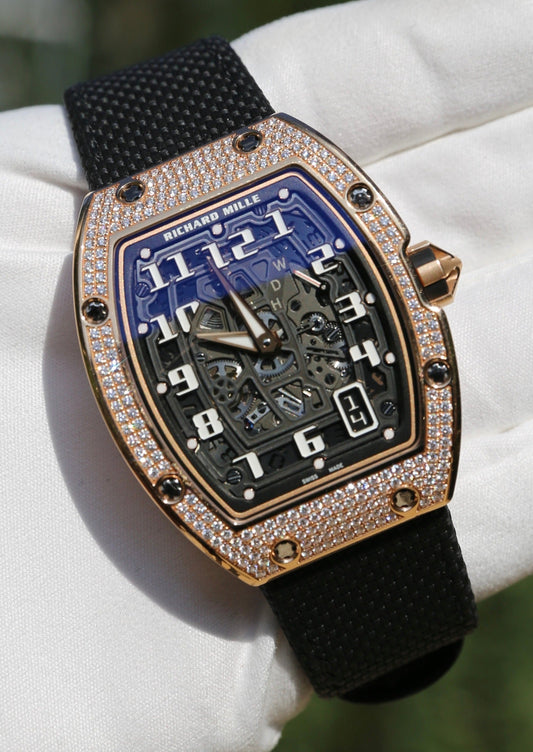 Richard Mille Extra Flat RM67-01 Rose Gold Factory Pave Diamond Set