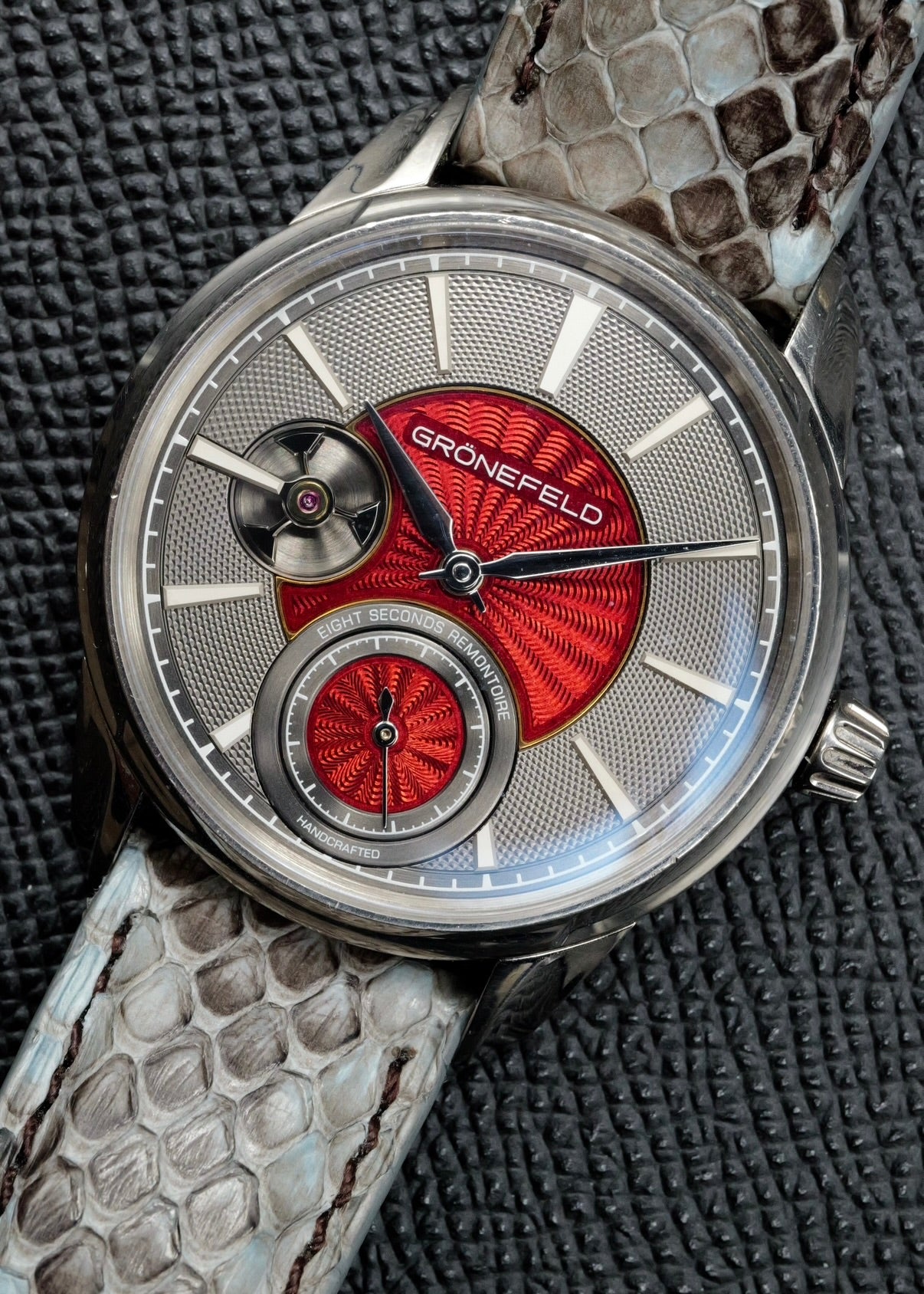 Grönefeld 1941 Remontoire with Bespoke Kari Voutilainen Guilloche Enamel Dial