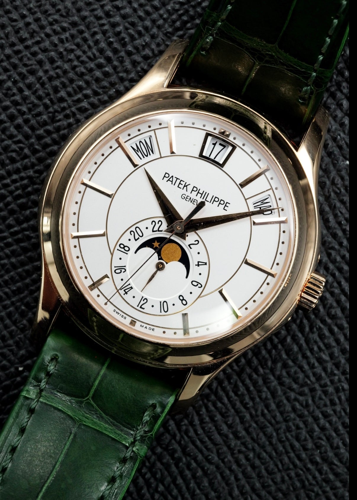 Patek Philippe Calatrava Annual Calendar 5205R Rose Gold White Opaline Dial