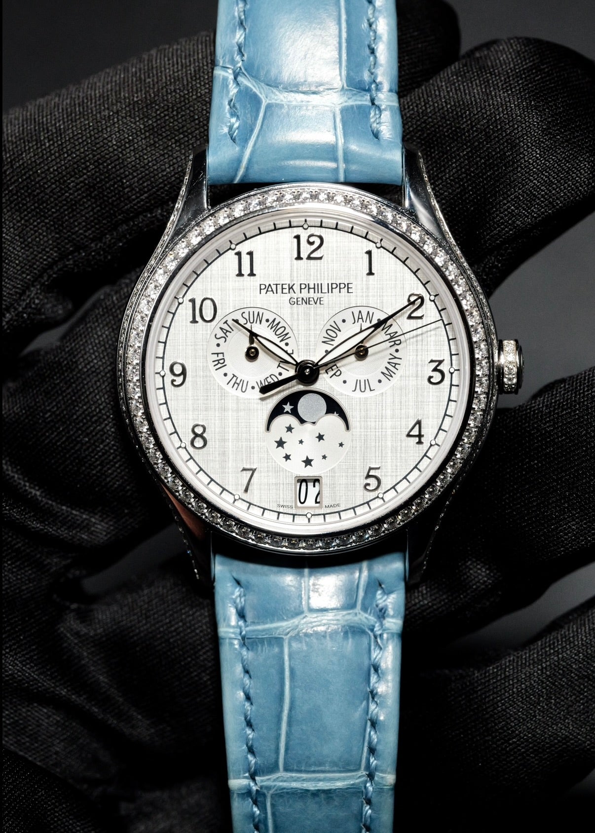 Patek Philippe Complications Annual Calendar Ladies' Watch 4947G White Gold Factory Diamonds