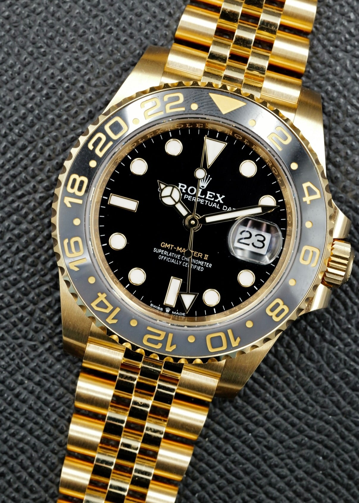 Rolex GMT Master II 126718GRNR Yellow Gold Jubilee