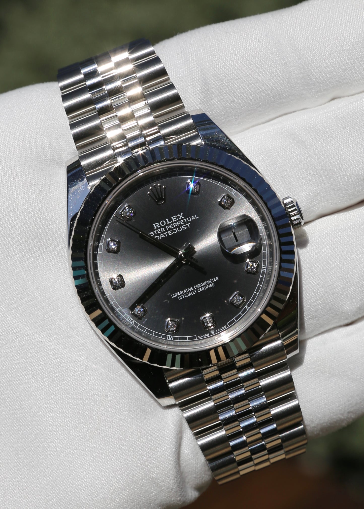 Rolex Datejust 41mm 126334 Rhodium Diamond Dial