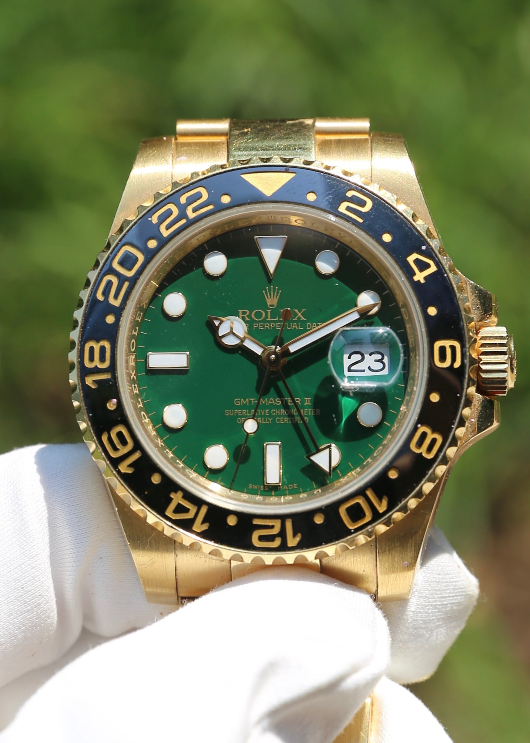 Rolex Gmt Gold Green Dial Gmt Gold Green Rolex GMT Master II