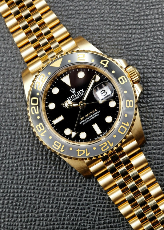 Rolex GMT Master II 126718GRNR Yellow Gold Jubilee