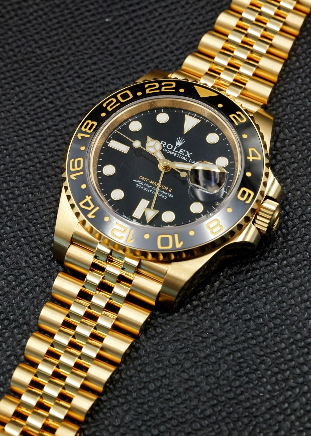 Rolex GMT Master II 126718GRNR Yellow Gold Jubilee