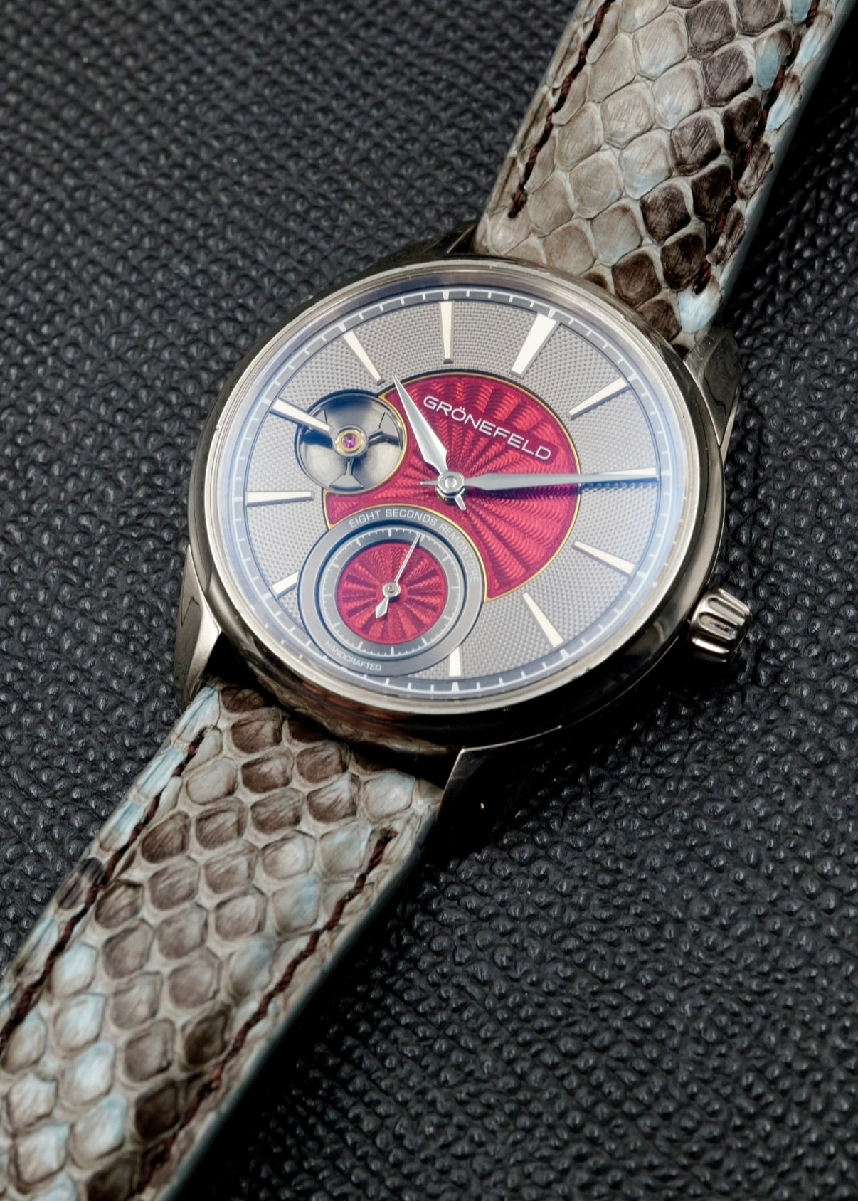 Grönefeld 1941 Remontoire with Bespoke Kari Voutilainen Guilloche Enamel Dial