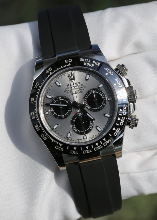 Rolex Daytona 116519LN 18K White Gold Oysterflex Slate Dial “Ghost”