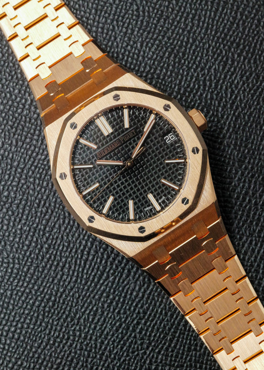 AP Royal Oak 15510OR Black Dial Rose Gold