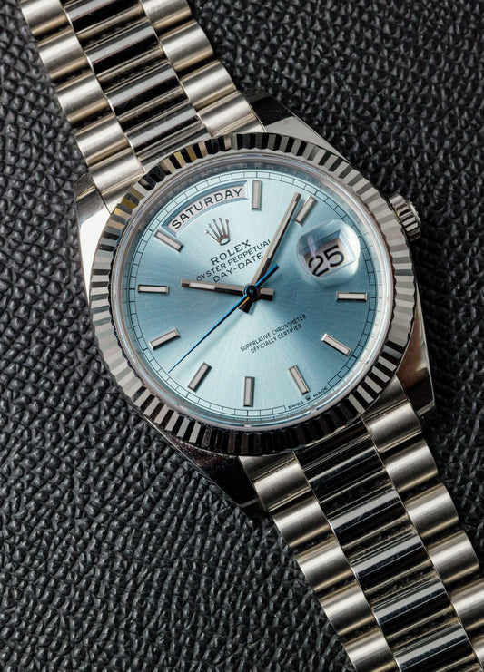 Rolex Day Date 40mm 228236 Platinum Ice Blue Dial