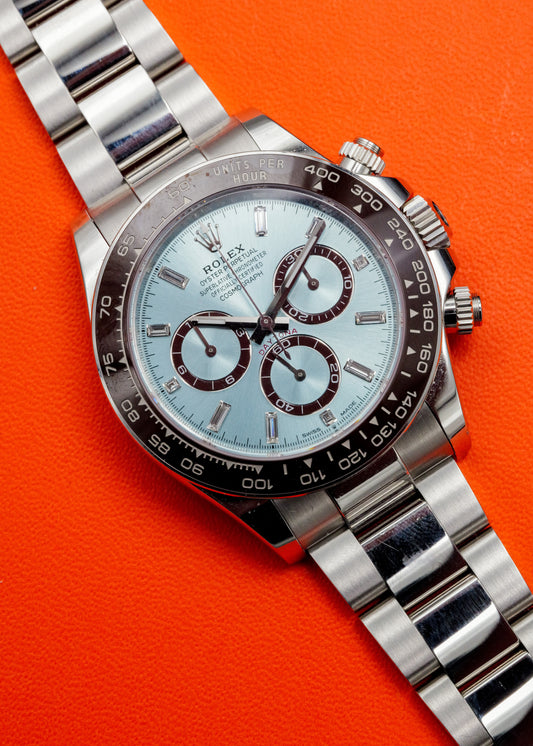 Rolex Daytona 126506 Ice Blue Dial with Baguette Diamond Markers