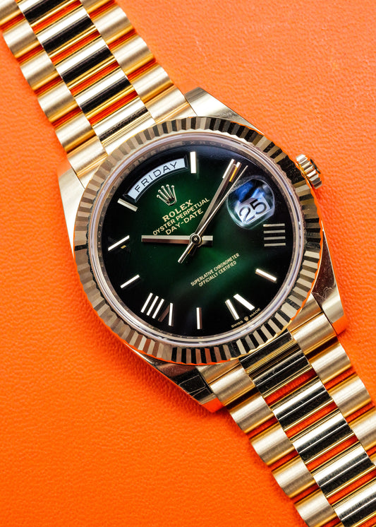 Rolex Day Date 40mm 228238 Green Ombre Dial