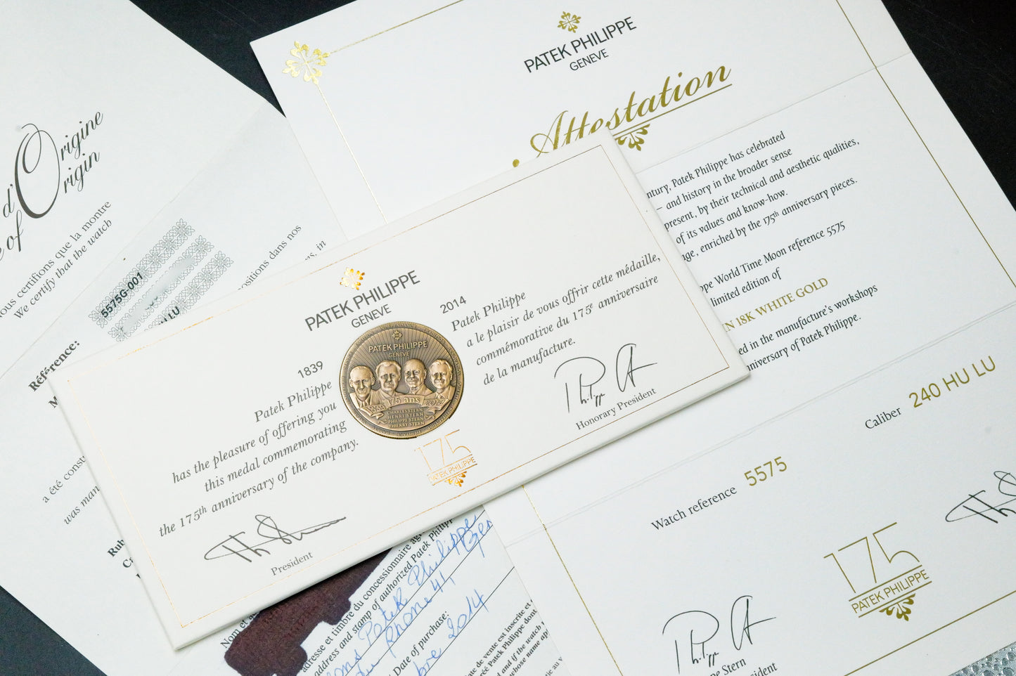 Patek Philippe World Time Moonphase 175th Anniversary 5575G White Gold Limited Edition Of 1300 Pieces