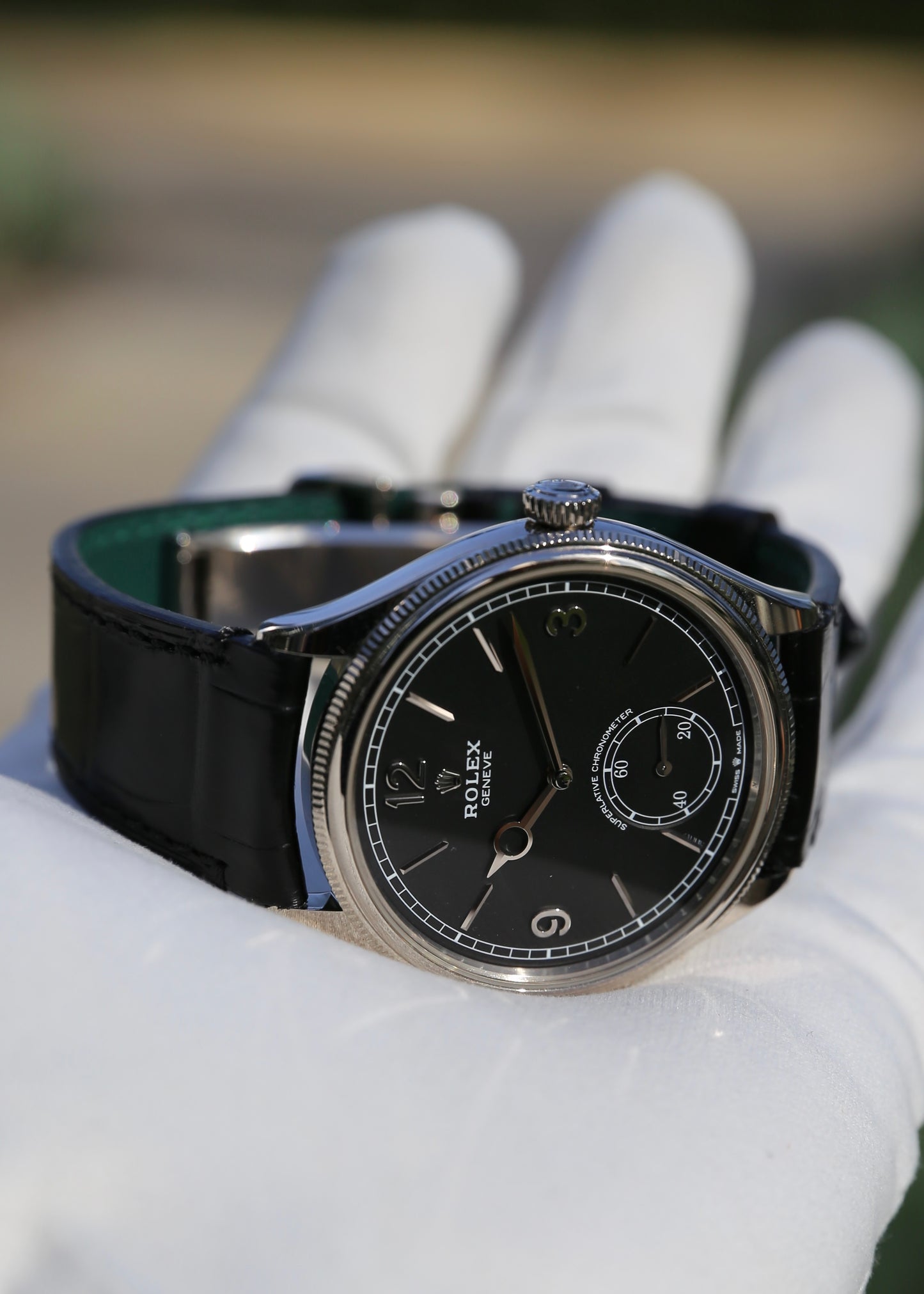 Rolex 1908 52509 18K White Gold Black Dial
