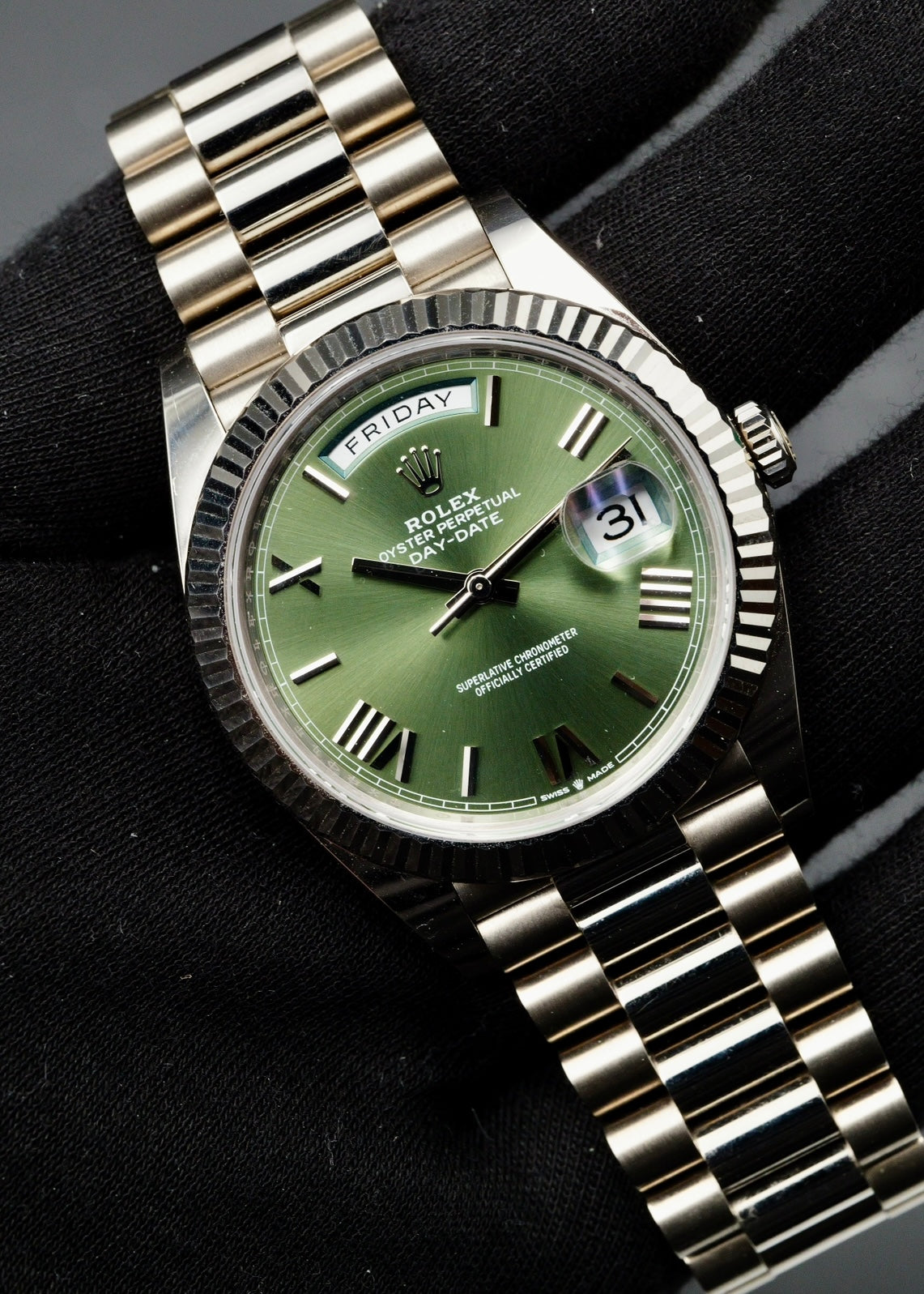 Rolex Day Date 40mm 228239 60th Anniversary Olive Dial
