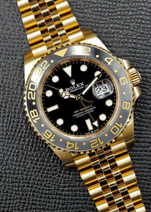 Rolex GMT Master II 126718GRNR Yellow Gold Jubilee