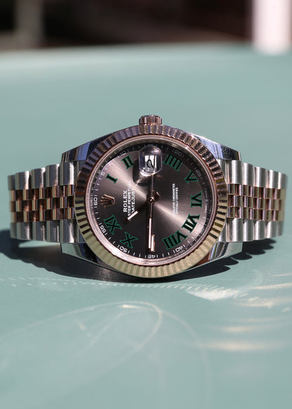 Rolex Datejust 41mm 126331 Two Tone Rose Gold Wimbledon Dial