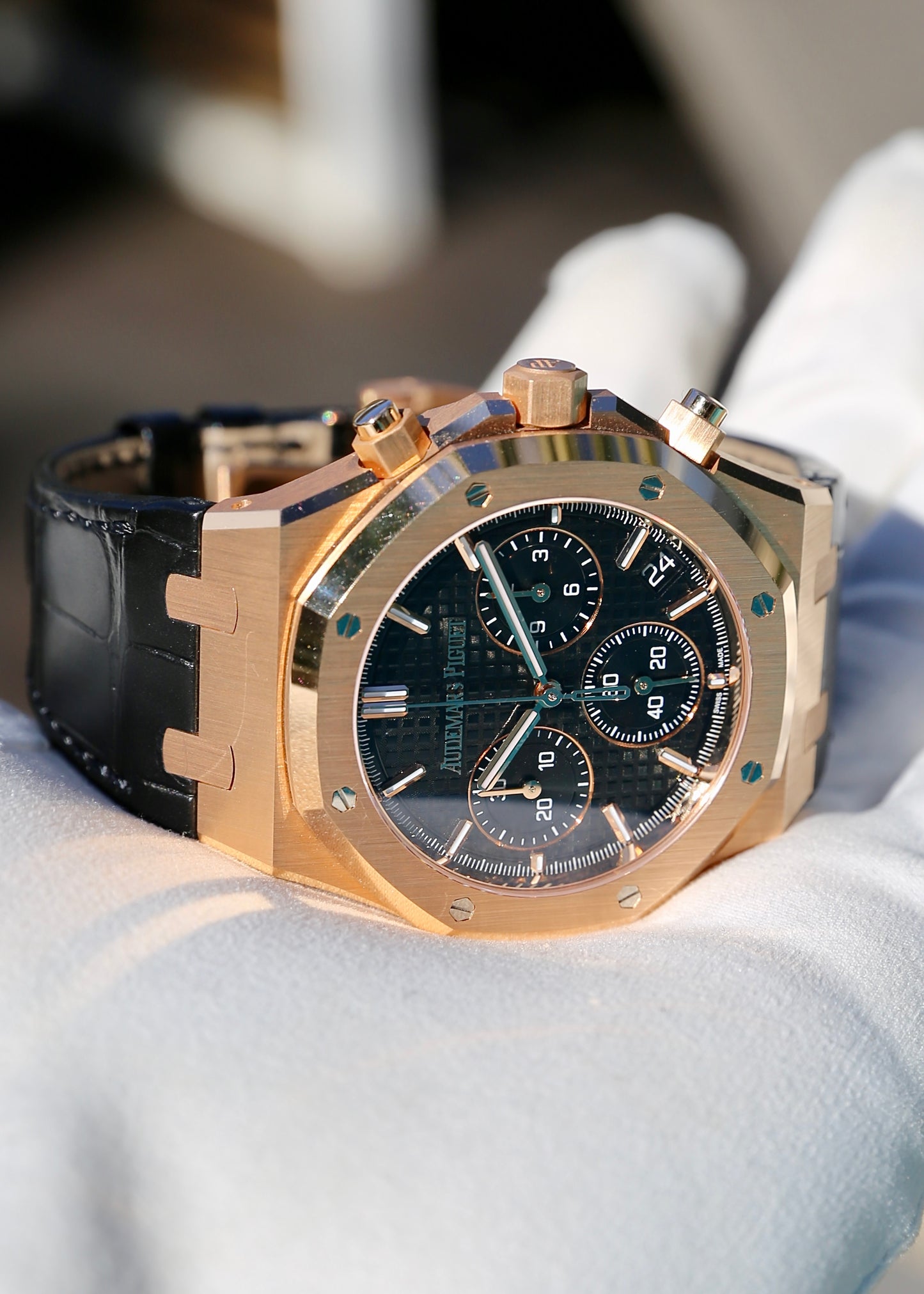 AP Royal Oak Chronograph 41mm 26240OR 18K Rose Gold Black Dial