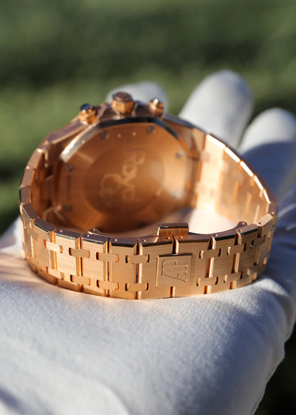 AP Royal Oak Chronograph 26715OR 18K Rose Gold Diamond Bezel