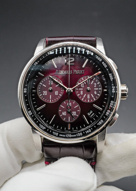 AP CODE 11.59 Chronograph 26239BC White Gold Red Dial