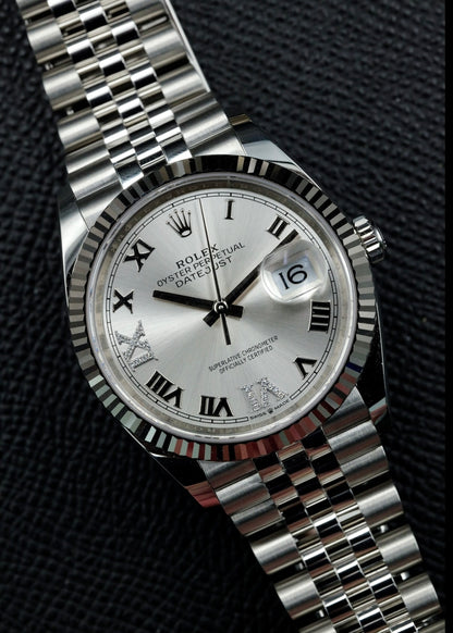 Rolex Datejust 36mm 126234 Silver Diamond Dial