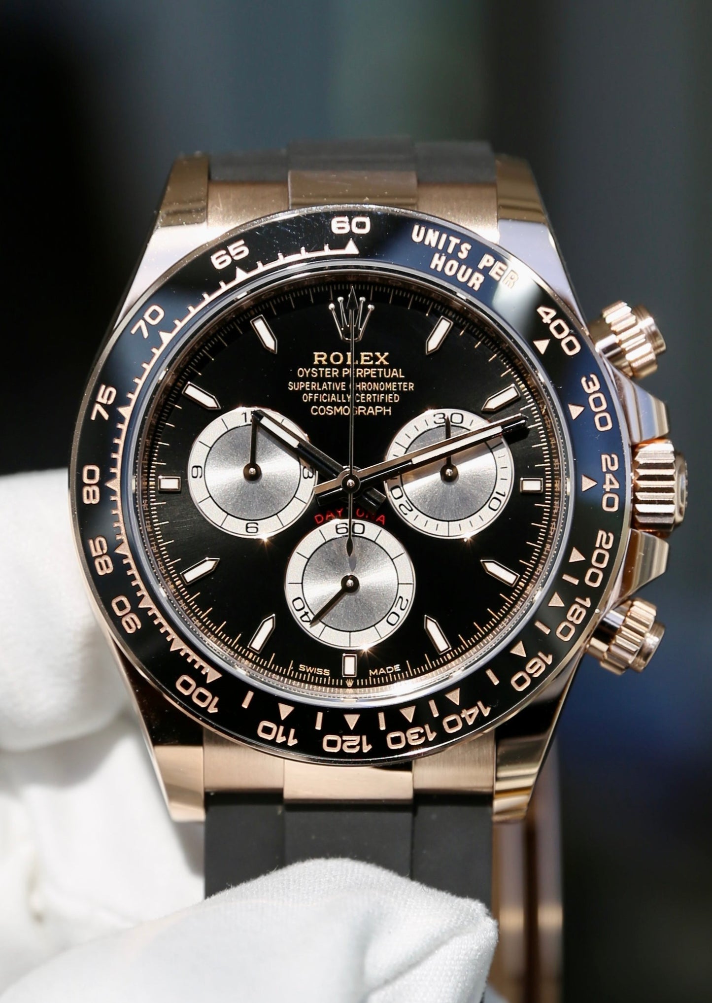 Rolex Daytona 126515LN 18K Rose Gold Oysterflex Black Dial
