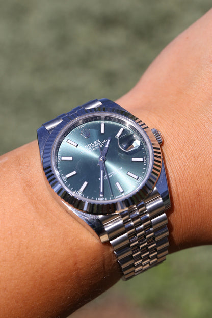 Rolex Datejust 41mm 126334 Mint Green Dial Jubilee