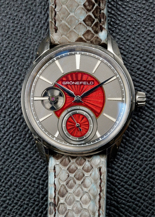 Grönefeld 1941 Remontoire with Bespoke Kari Voutilainen Guilloche Enamel Dial