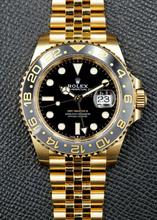 Rolex GMT Master II 126718GRNR Yellow Gold Jubilee