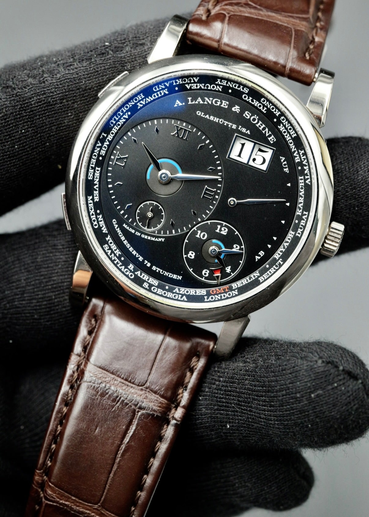 A. Lange & Sohne Lange 1 Time Zone White Gold 136.029