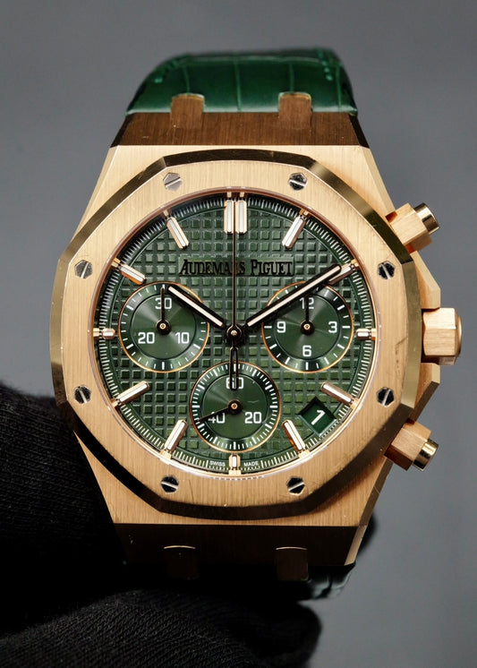 AP Royal Oak Chronograph 26240OR Green Dial Leather