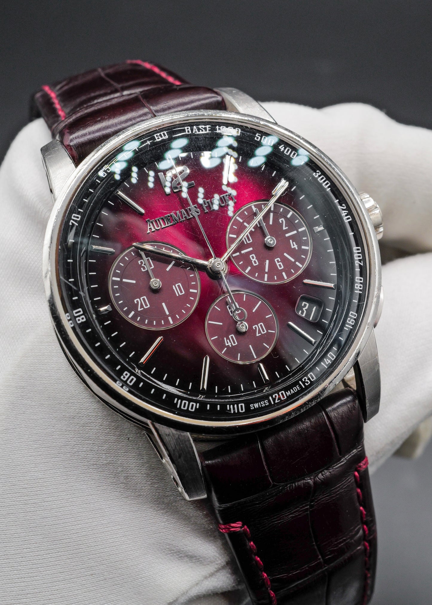 AP CODE 11.59 Chronograph 26239BC White Gold Red Dial