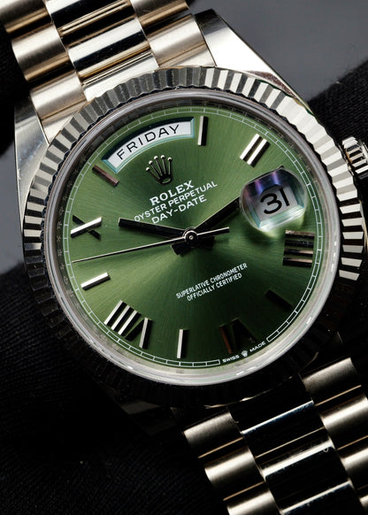 Rolex Day Date 40mm 228239 60th Anniversary Olive Dial