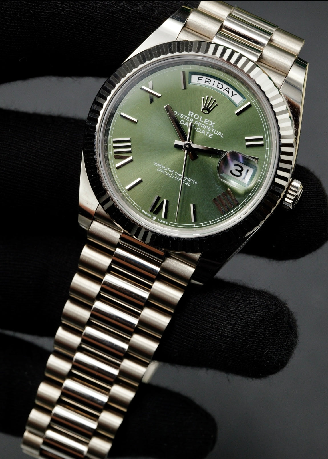 Rolex Day Date 40mm 228239 60th Anniversary Olive Dial