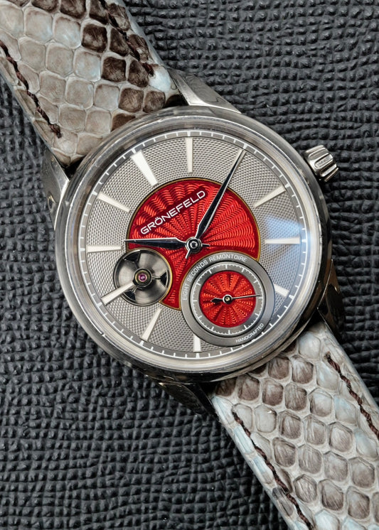 Grönefeld 1941 Remontoire with Bespoke Kari Voutilainen Guilloche Enamel Dial