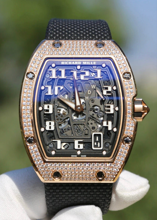 Richard Mille Extra Flat RM67-01 Rose Gold Factory Pave Diamond Set