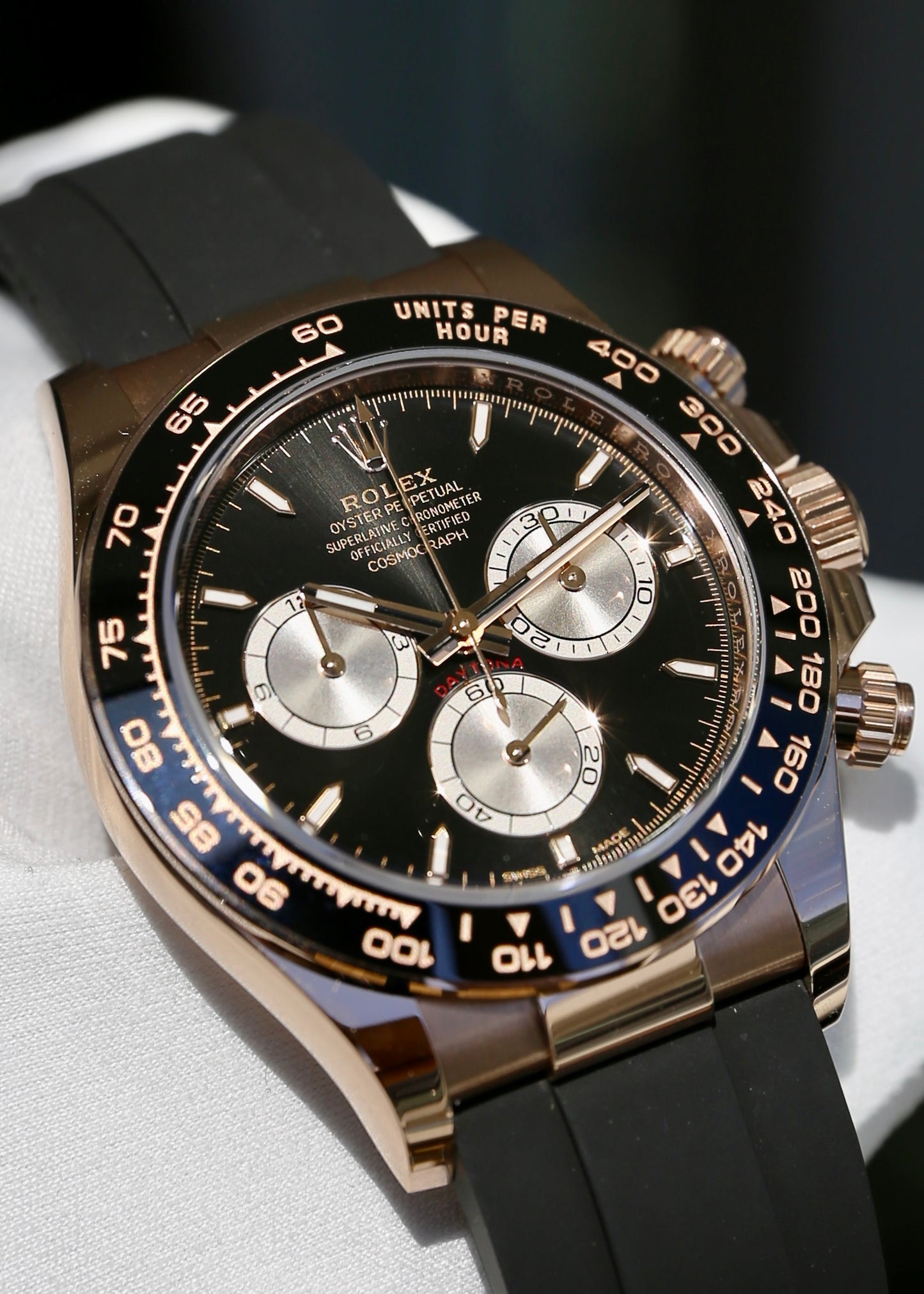 Rolex Daytona 126515LN 18K Rose Gold Oysterflex Black Dial