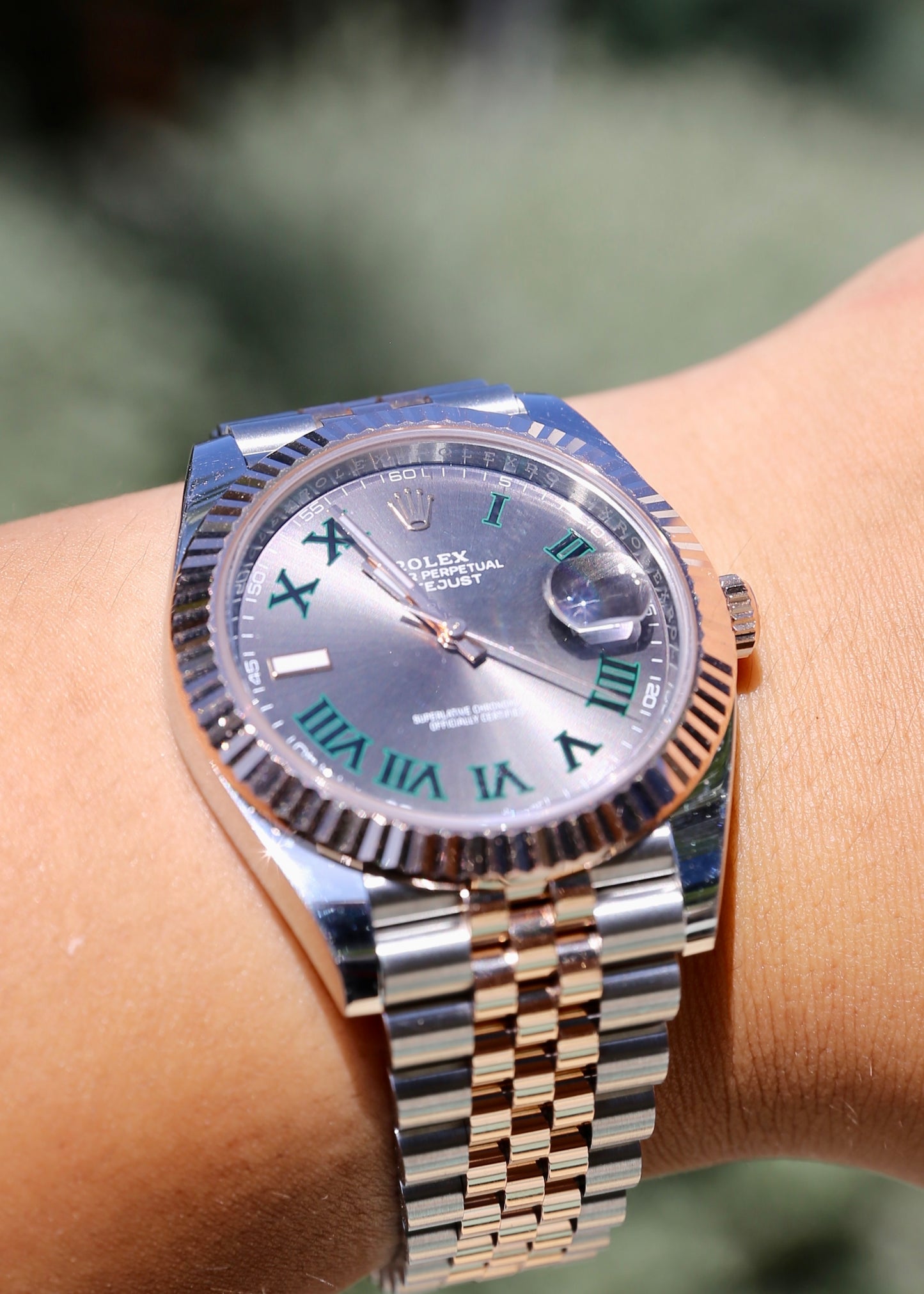 Rolex Datejust 41mm 126331 Two Tone Rose Gold Wimbledon Dial