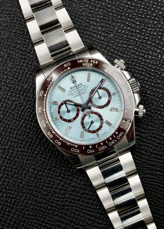 Rolex Daytona 126506 Ice Blue Dial with Baguette Diamond Markers
