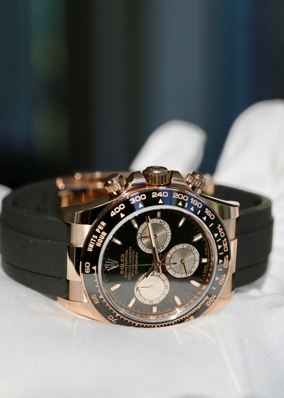 Rolex Daytona 126515LN 18K Rose Gold Oysterflex Black Dial