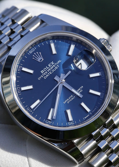 Rolex Datejust 41mm 126300 Blue Dial Jubilee Bracelet