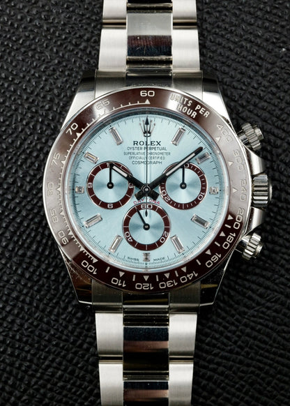 Rolex Daytona 126506 Ice Blue Dial with Baguette Diamond Markers