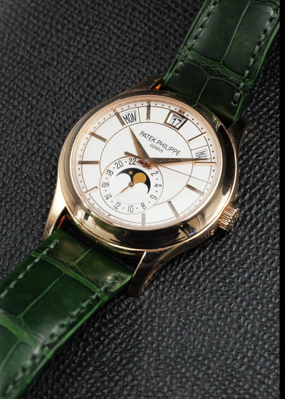 Patek Philippe Calatrava Annual Calendar 5205R Rose Gold White Opaline Dial
