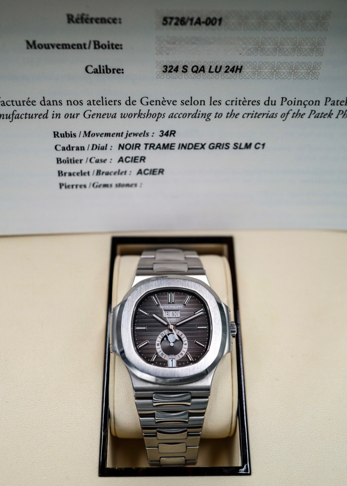 Patek Philippe Nautilus 5726/1A Annual Calendar Grey Dial