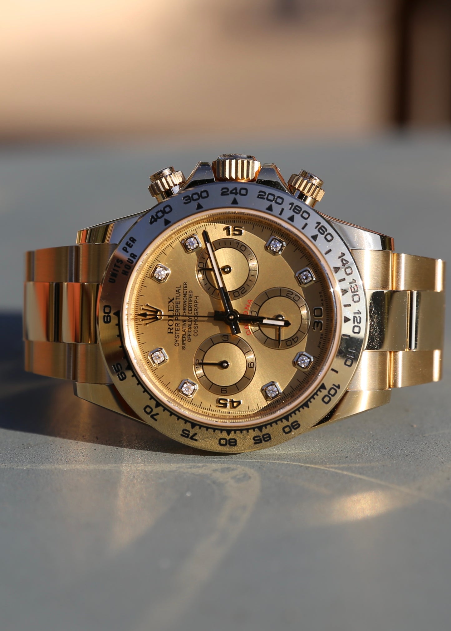 Rolex Daytona 116508 18K Yellow Gold Diamond Champagne Dial