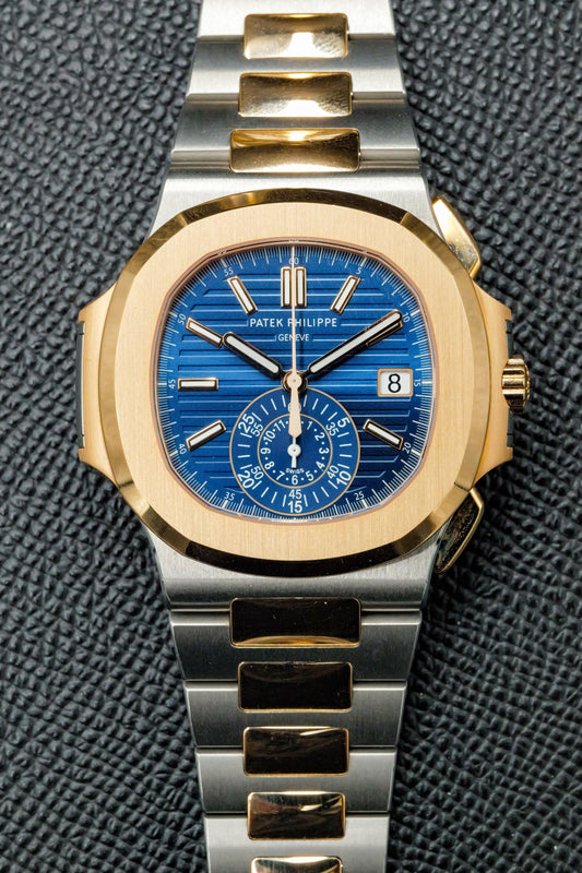 Patek Philippe Nautilus Chronograph 5980/1AR Two Tone Blue Dial
