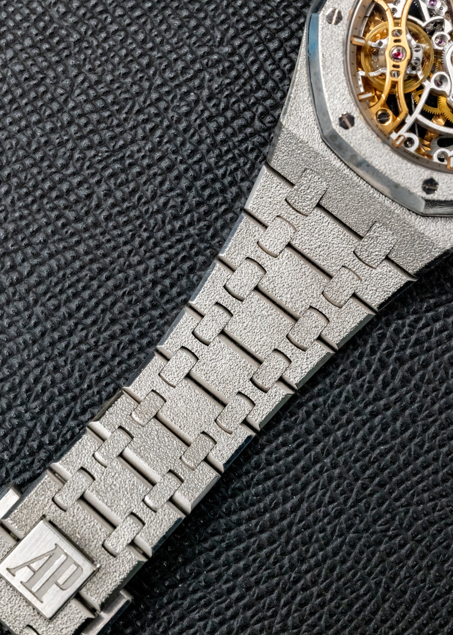 AP Royal Oak Double Balance Wheel Openworked Skeleton 15466BC Frosted White Gold