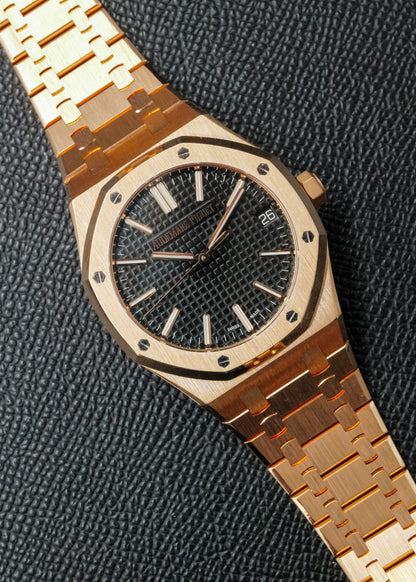 AP Royal Oak 15510OR Black Dial Rose Gold