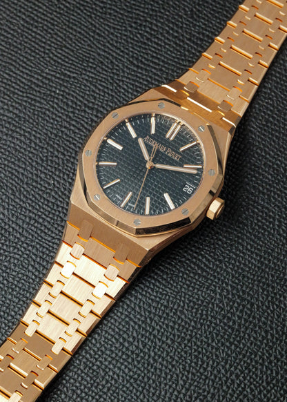 AP Royal Oak 15510OR Black Dial Rose Gold